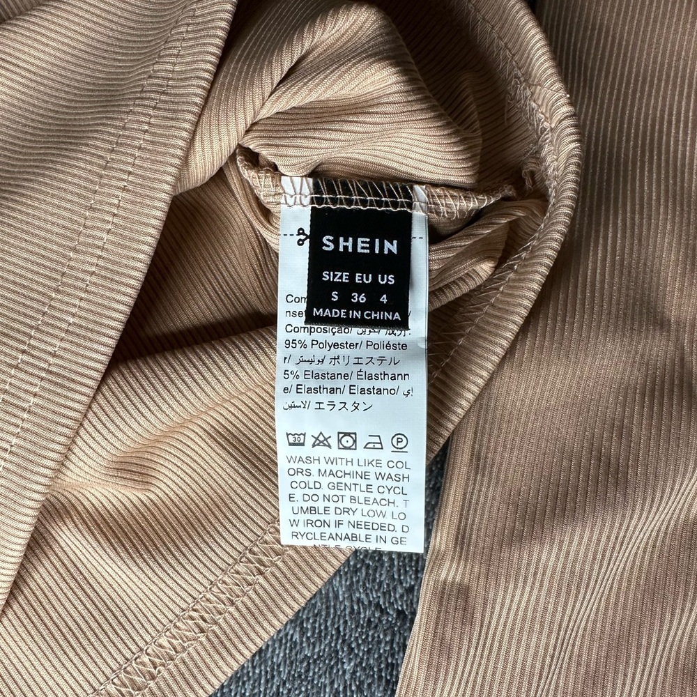 NEW SHEIN Beige Long Sleeve Bodysuit - Picture 4 of 4